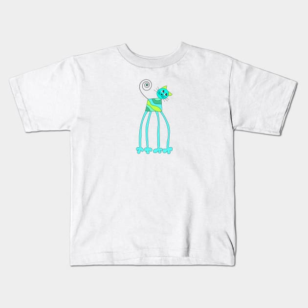 super funny Cat Doodle Kids T-Shirt by Hispaniola-Fineart